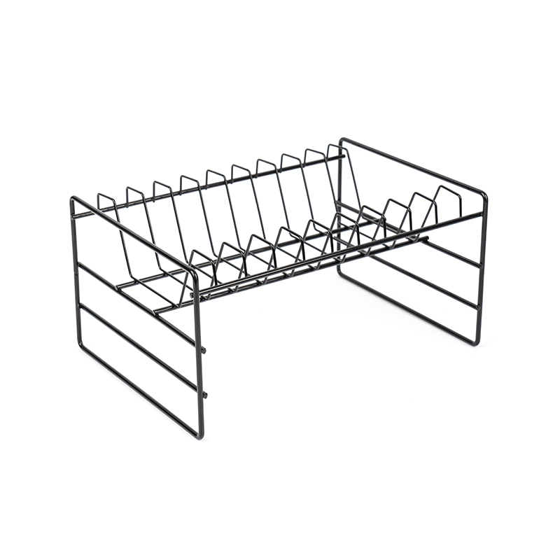 Svart multifunktionellt diskbänksställ för redskap