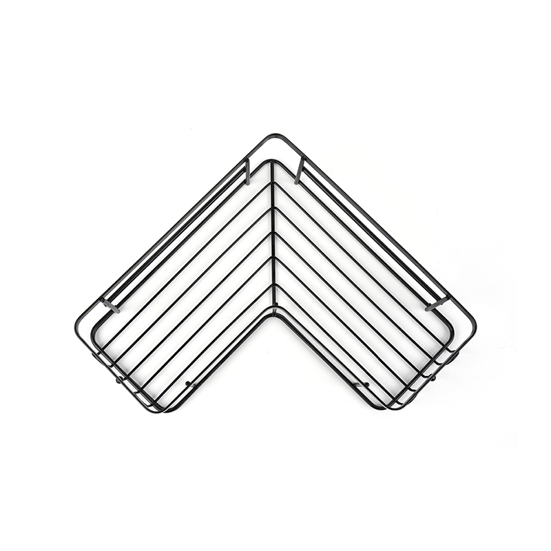 Svart hörndusch Caddy Väggmonterad rostfritt stål