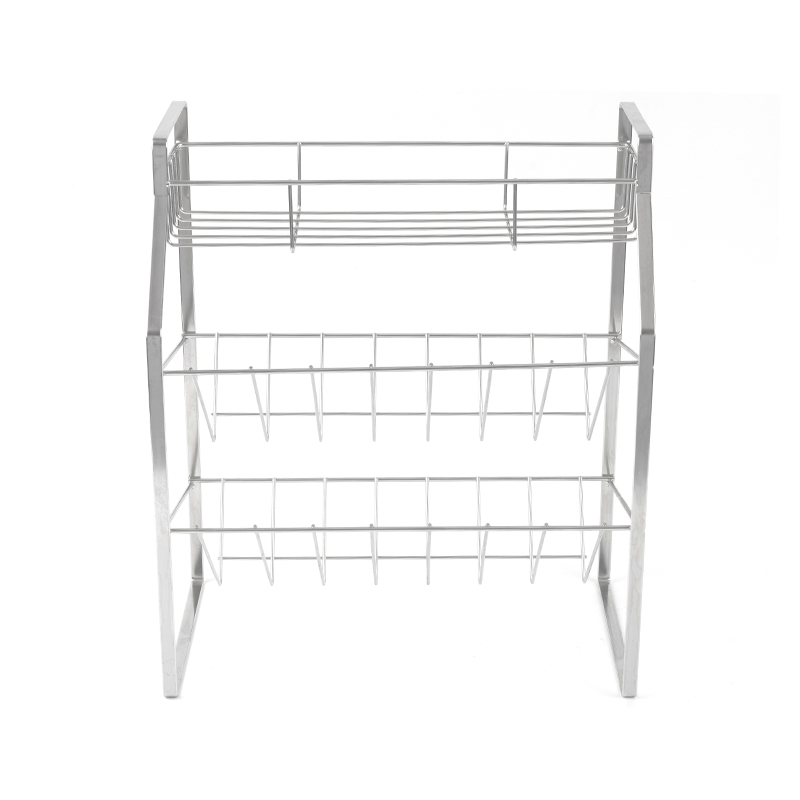 3-lagers svart kryddhylla med väggfäste för kök