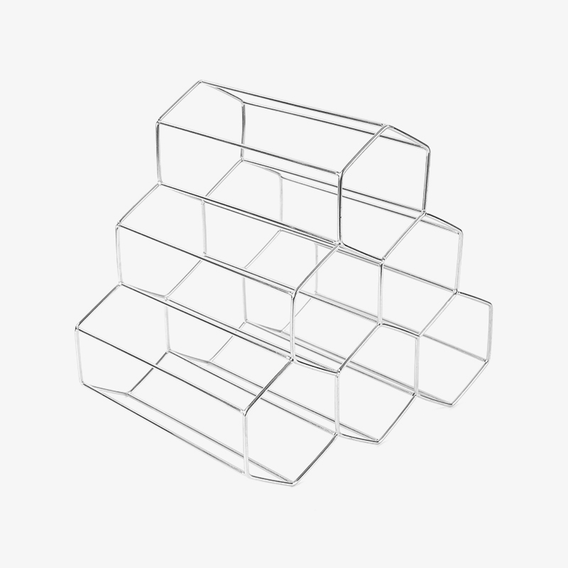 3-vånings fristående vinflaskställ för bänkskiva